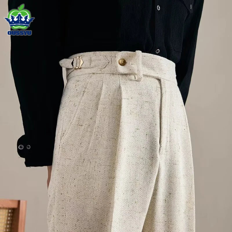 NAPLES SUIT - Men's Formal Straight Trousers - High Waist, Elegant Business Style