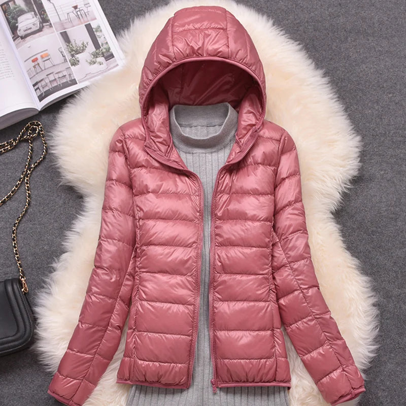 Ultra Light Hooded Puffer Jacket - 15 Colors Plus Size
