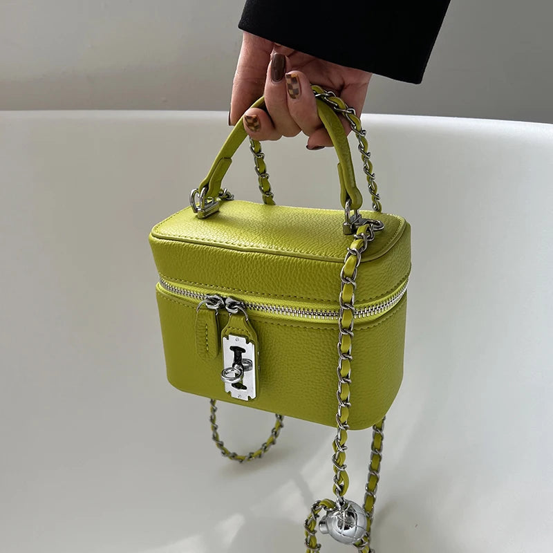 Mini Box Handbag - Chain Crossbody Shoulder Bag