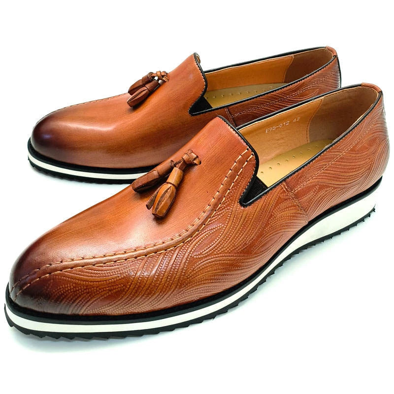 EVA STRIDE - Men's Genuine Leather Office Casual Shoes - Breathable EVA Rubber Sole