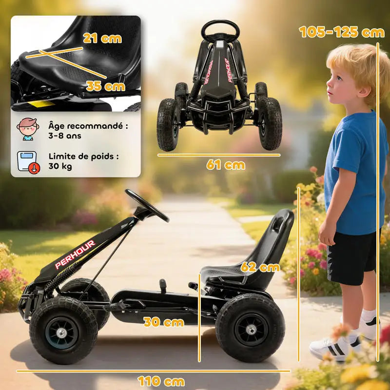 PEDAL GO-KART - Adjustable Seat, EVA Tires - Family Track Fun