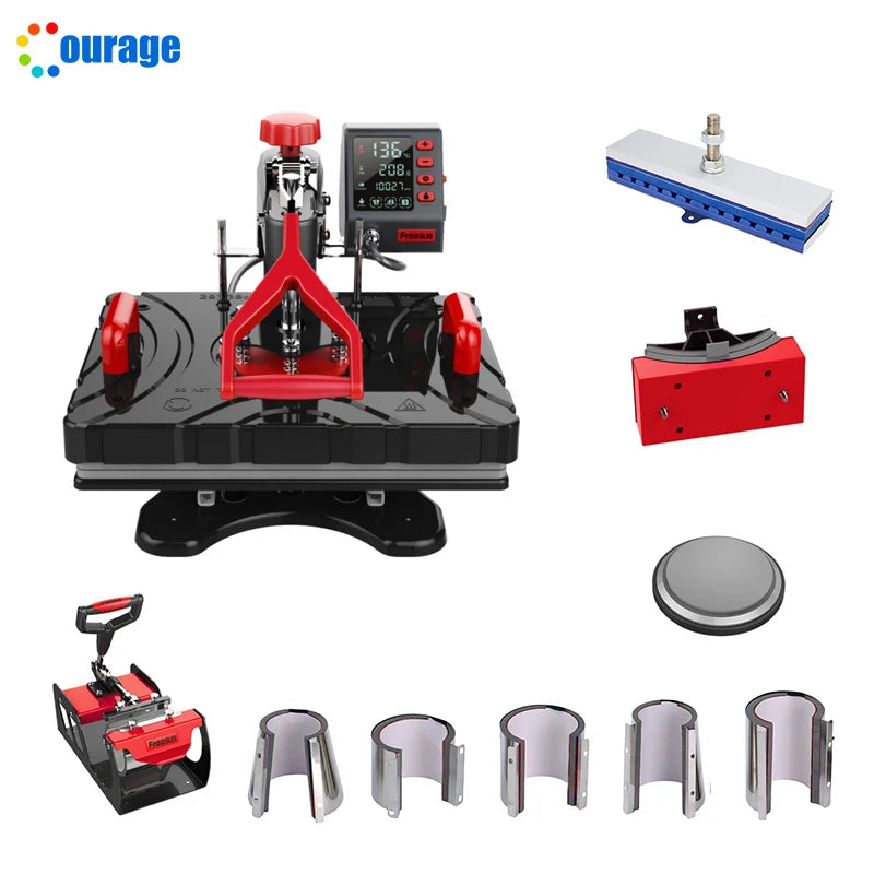 COURAGE HEAT PRESS MACHINE - 11-in-1 Sublimation Combo - Semi-Auto