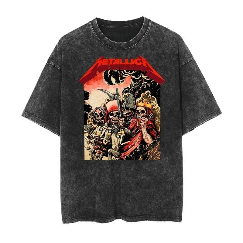 Metallica T-Shirt – Washed Vintage Rock Band Tee The Judas Kiss Unisex