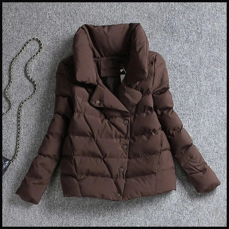 Short Stand Collar Jacket – Slim Thick Winter Coat