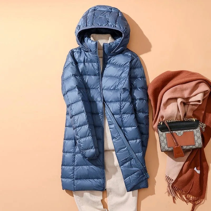 X-Long Down Jacket – 90% Duck Down Detachable Hood