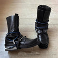 CABLE HOOK - Men's 90s Vintage Mid-Calf Boots - Metal Hooks, Lace-Up, Waterproof, EU 36–46