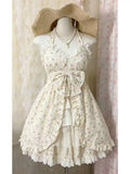Gothic Retro Sweet Bud Mini Dress Women Harajuku Y2k Strap Dress Y2K Aesthetic Club Party Fashion Outfits