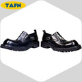 Men's Glazed Leather Monk Strap Loafers - Square Toe Slip-On Dress Shoes