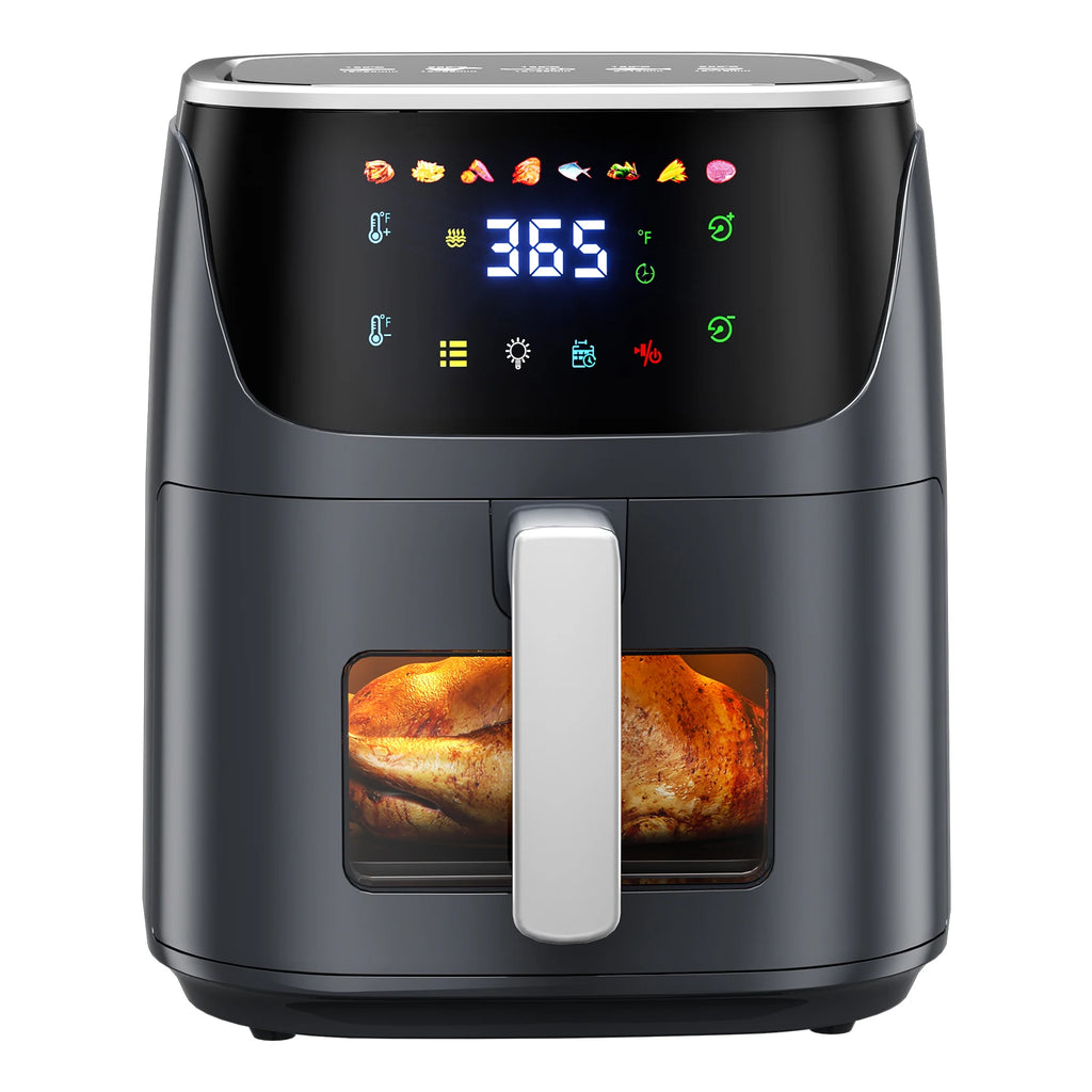Oil-Free Air Fryer 7L – 1500W 200°C Viewing Window LED Touch Screen 8 Presets