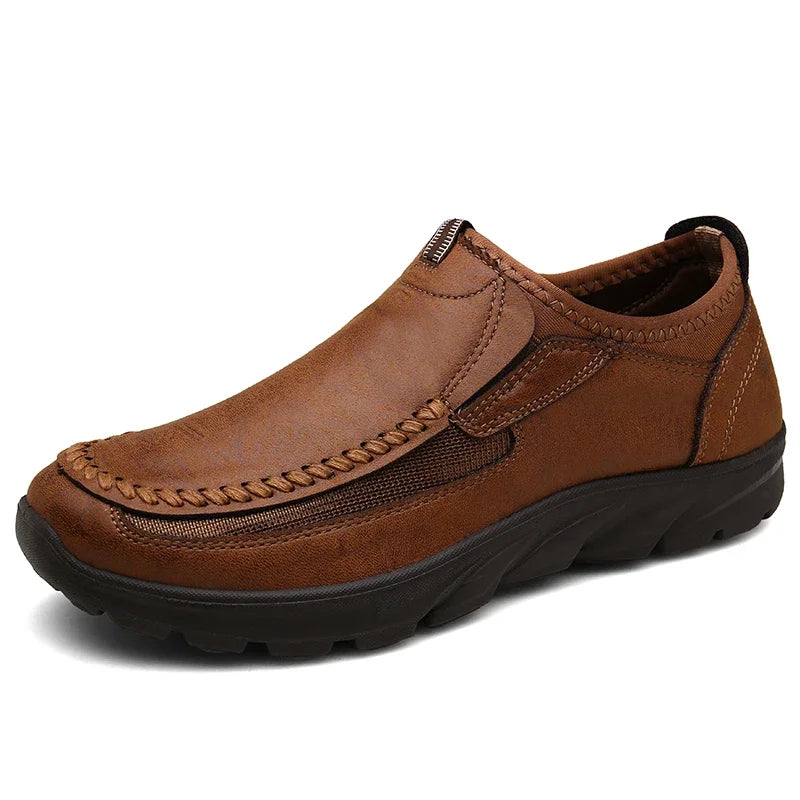 GREY MILE - Men's Breathable Slip-On Loafers - Retro Driving Moccasins