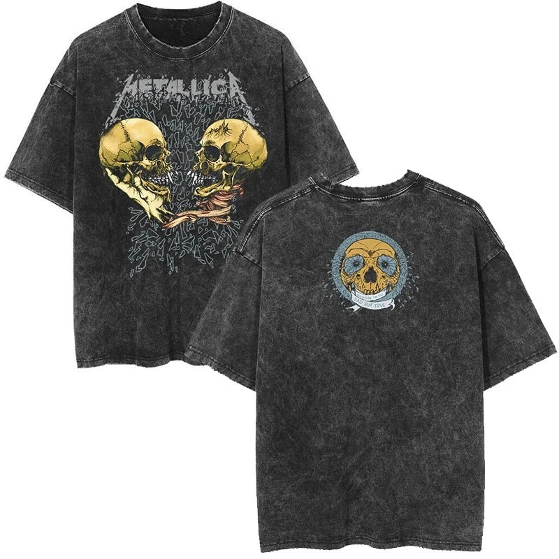 Metallica And Justice For All Vintage Washed T-Shirt Y2K