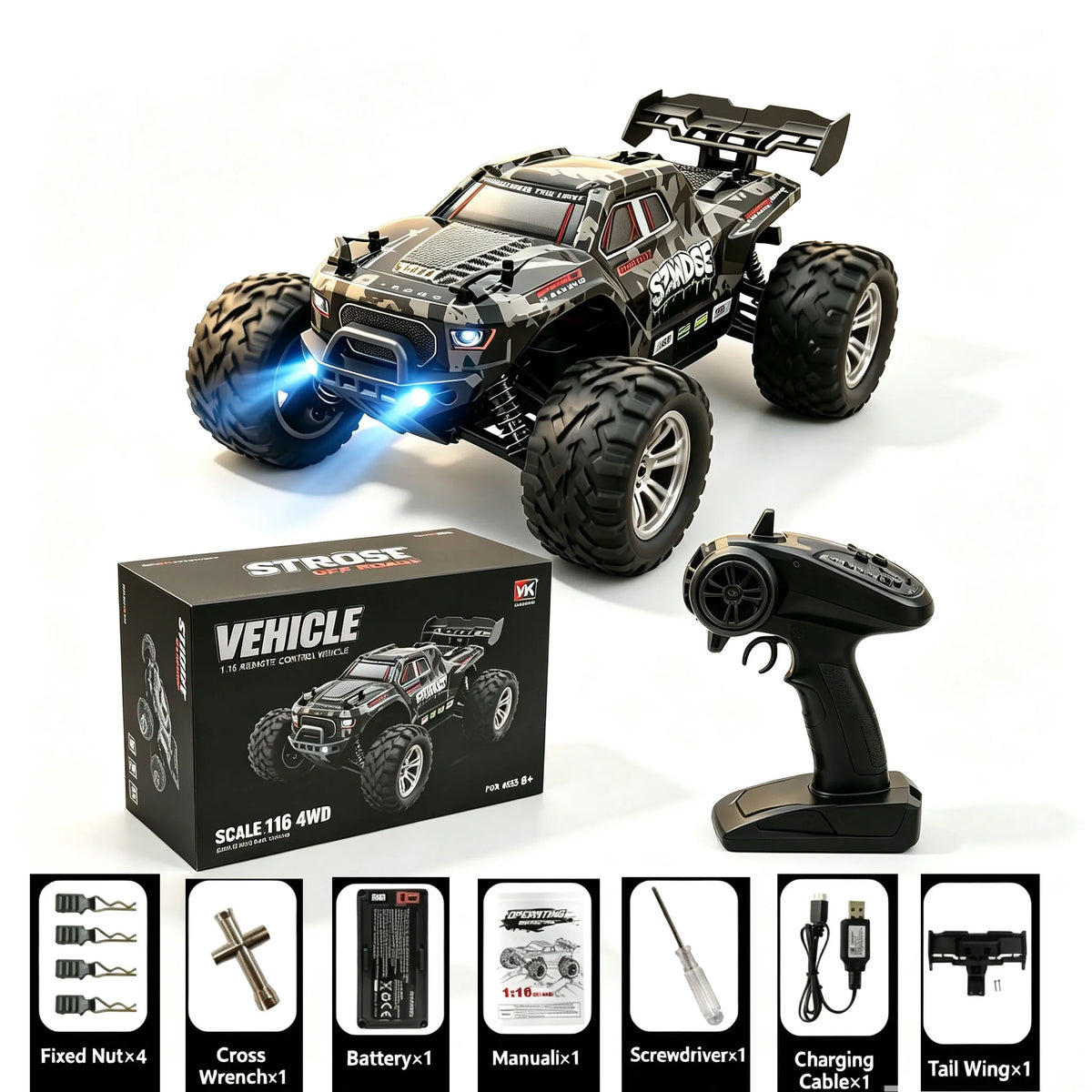 WLtoys 4WD RC Monster Truck - 40 km/h - Graffiti Rush