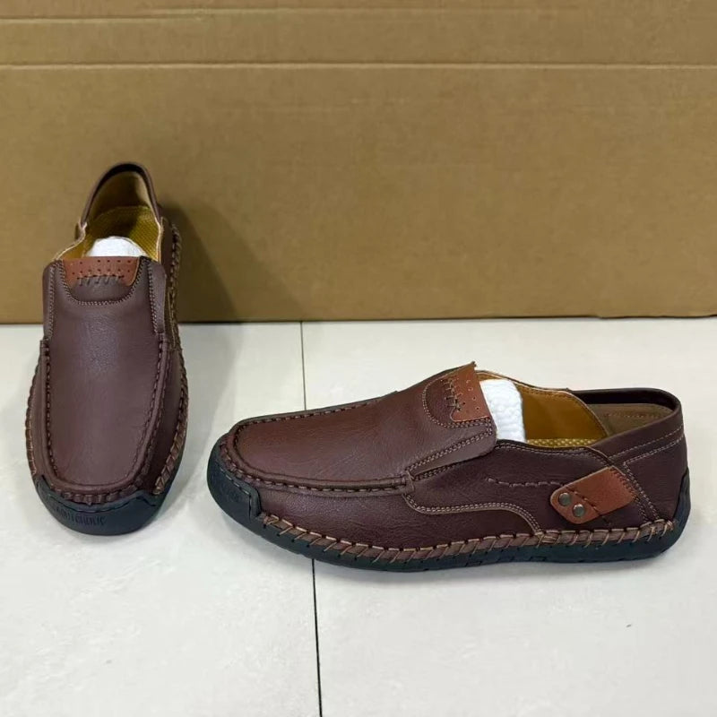 Men's Handmade Loafers - Breathable Slip-On Casual Driving Shoes Plus Size