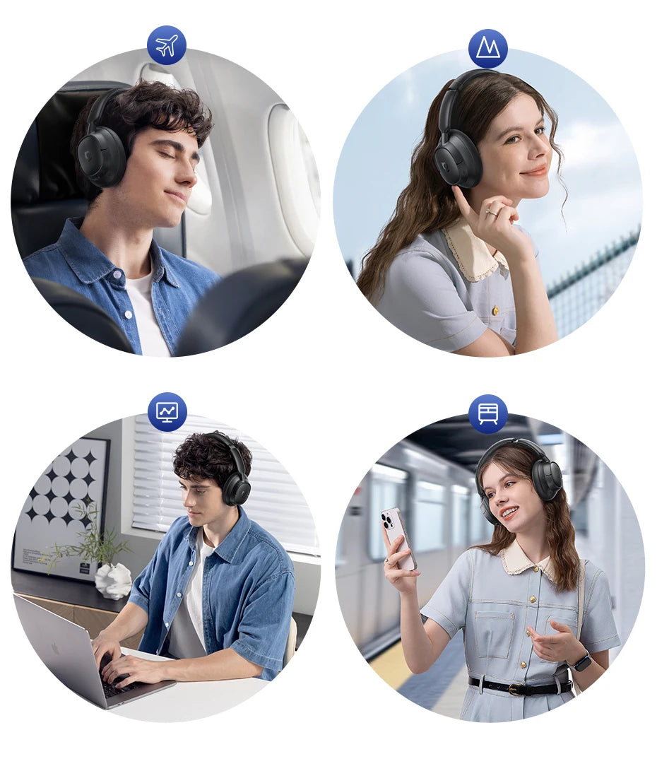 Baseus EH10 ANC Wireless Headphones – 45dB Adaptive Hi-Res LDAC Bluetooth 6.0 80H