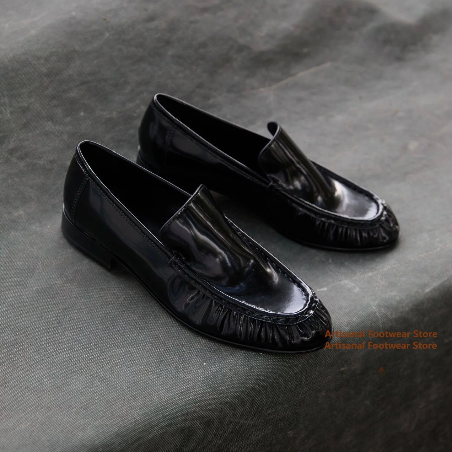 GLOSS BOSS - Patent Leather Slip-On Loafers - Mirror Shine, Zero Effort