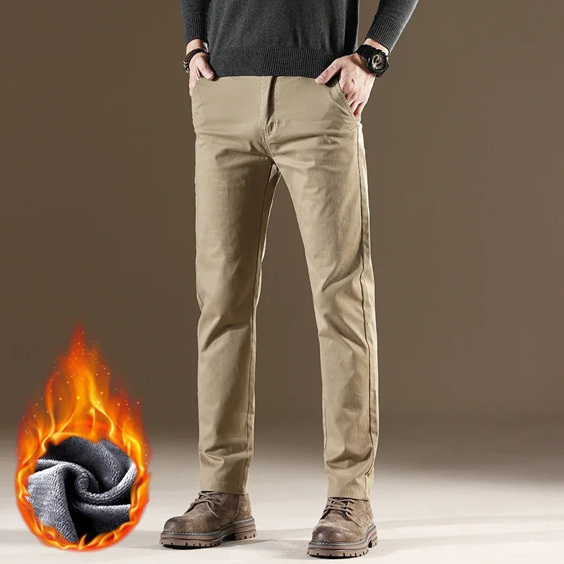 WARM STRAIGHT - Men's Fleece-Lined Business Casual Pants - 4 Colors, W28–38