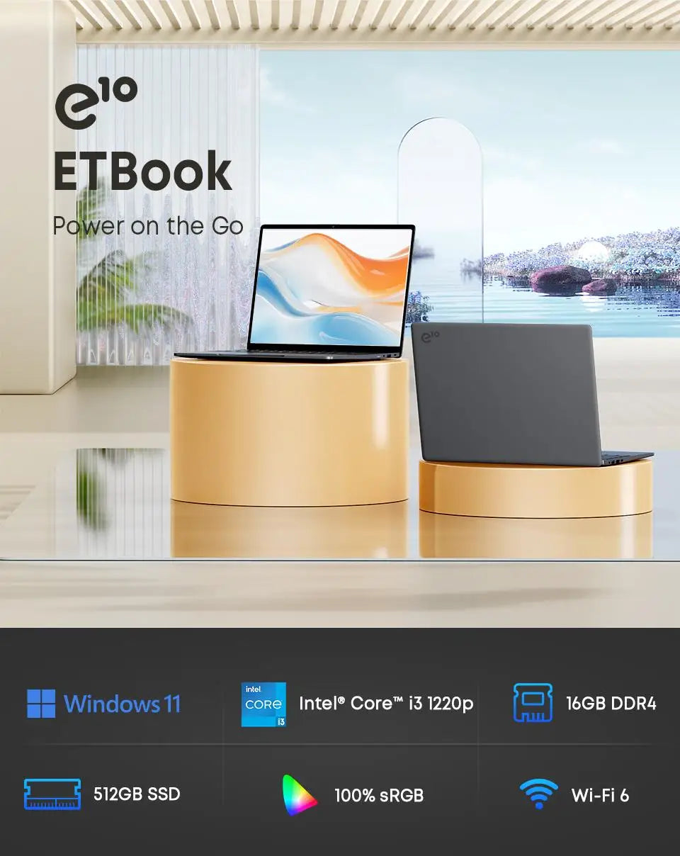 Acer E10 ETBook 14" 2K - i3-1220P Ultra-Thin Laptop