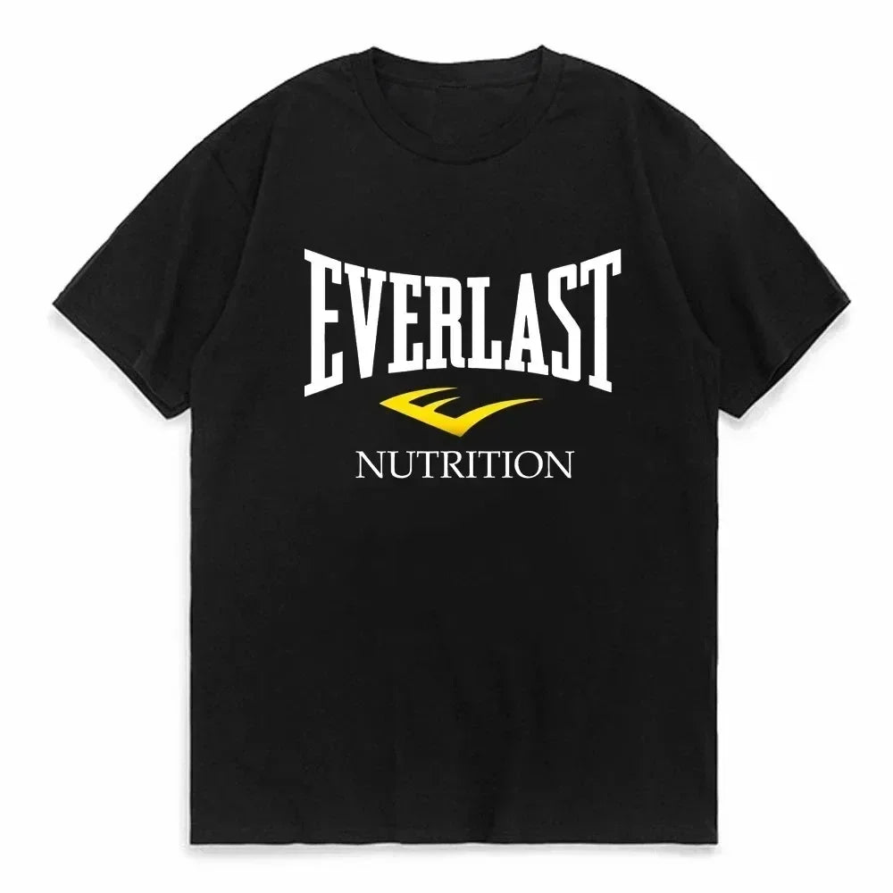 EVERLAST BOXING Logo T-shirt and Women's Round Neck Printed Summer T-shirt Harajuku Street Fashion Top