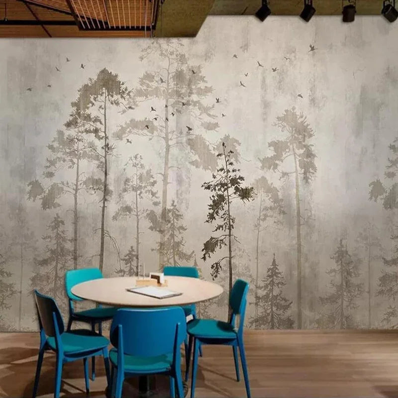 FOREST BIRD MURAL - Custom Wall Wallpaper - 3D Nature Decor