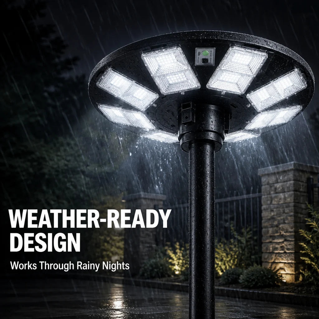 SOLAR STREET LIGHT - 12V, IP65, Motion Sensor - UFO Outdoor Glow