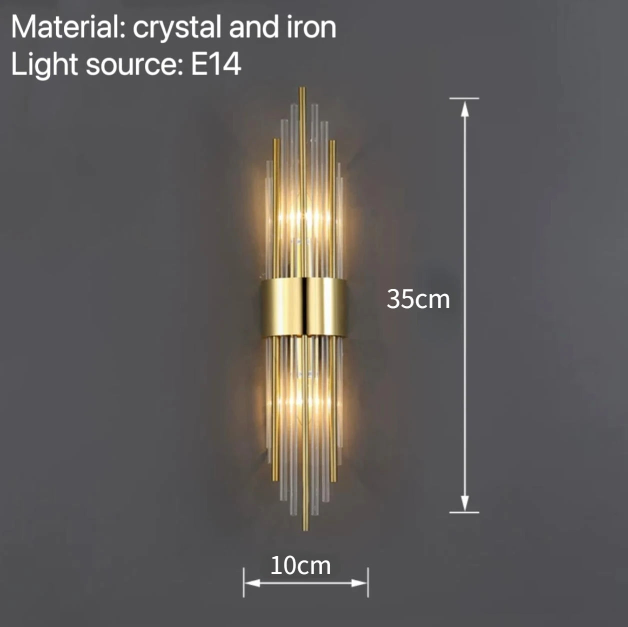 Crystal LED Wall Sconce – Black/Gold, 2 Styles, S/L
