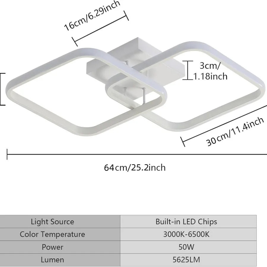LED Square Ceiling Light – Dimmable, RC, 40W/50W