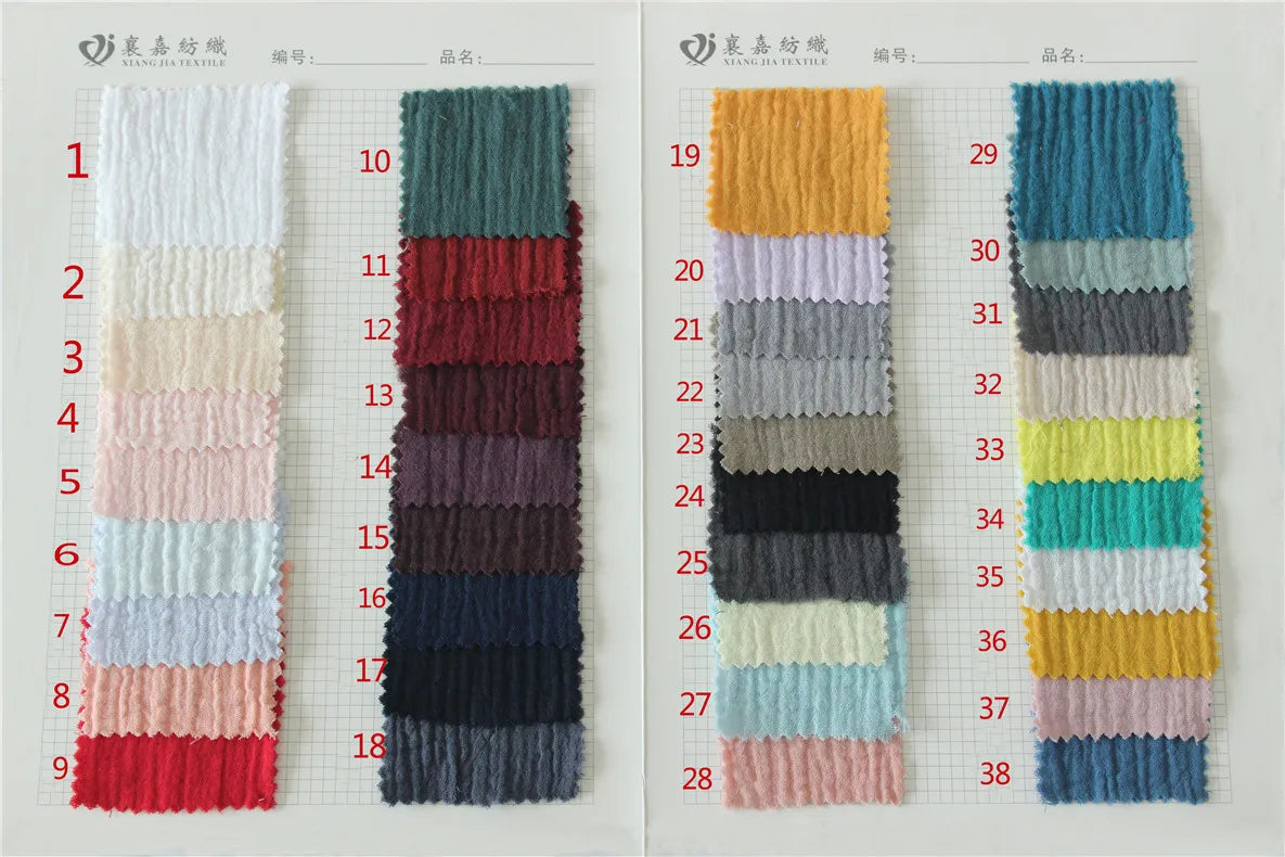 100*135cm Fabric Drape Cotton and Linen Double Gauze Crepe Fabric for Baby Clothes, Ladies' Skirts, Sleepwear