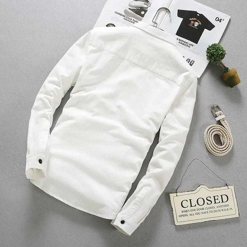 SLIM COTTON LINEN SHIRT TS-183 - Long & Short Sleeve, 9 Colors - Sharp Casual