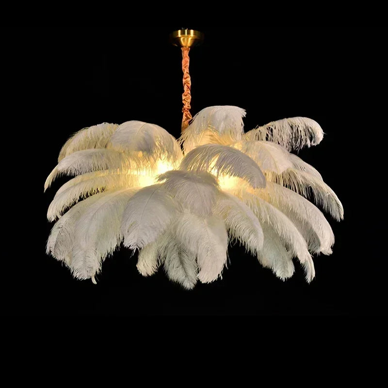 PLUME - Nordic Feather Chandelier - 3 Colors, 3 Sizes, LED Bulbs Included