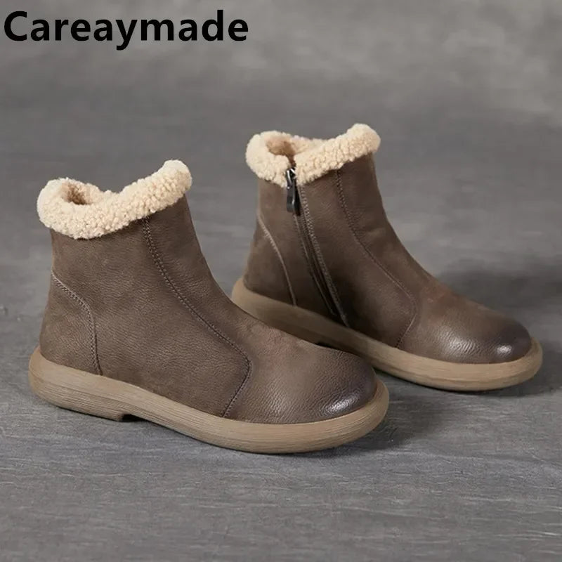 Handmade Genuine Leather Ankle Boots – Retro Unisex