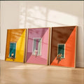Window Sill Triptych Wall Art - three-panel canvas - modern decor
