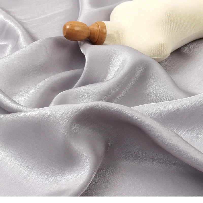 Gradient Wine Red Glazed Silk Satin Fabric Hanfu Pants Skirt Wedding Skin-friendly Breathable Bright Luster