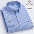 100% Cotton Oxford Men Shirts Long Sleeves Plaid Soft Regular Fit Formal Dress Shirt Pocket Social Blouse Male Clothes S-7XL