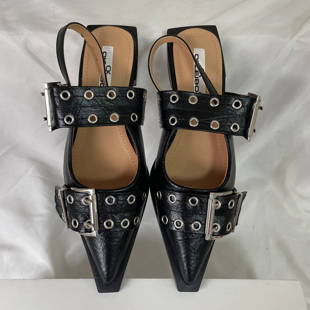 New Women Sandals Shoes Pointed Toe 2026 Spring Fashion Shallow Footwear Slingbacks Ladies Sandals Flats Shoes Big size