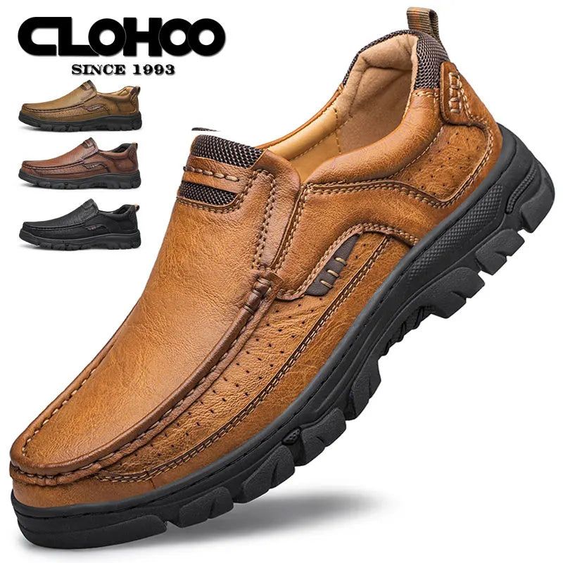 HAND-SEWN LOAFER - Men's Breathable Slip-On Shoes - Thick Rubber Sole Classic