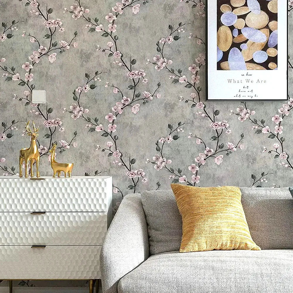 BOTANICAL FLORAL PEEL & STICK WALLPAPER - PVC Self-Adhesive, 5 Patterns - Quiet Rooms