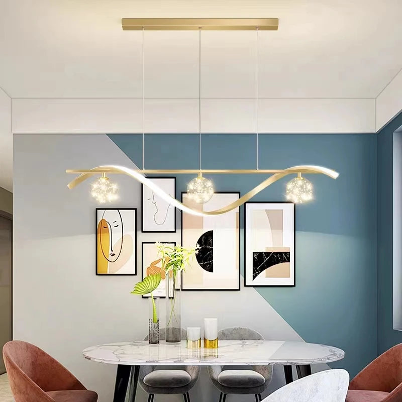 Smart LED Pendant Light – Black/Gold, APP & RC Dimmable