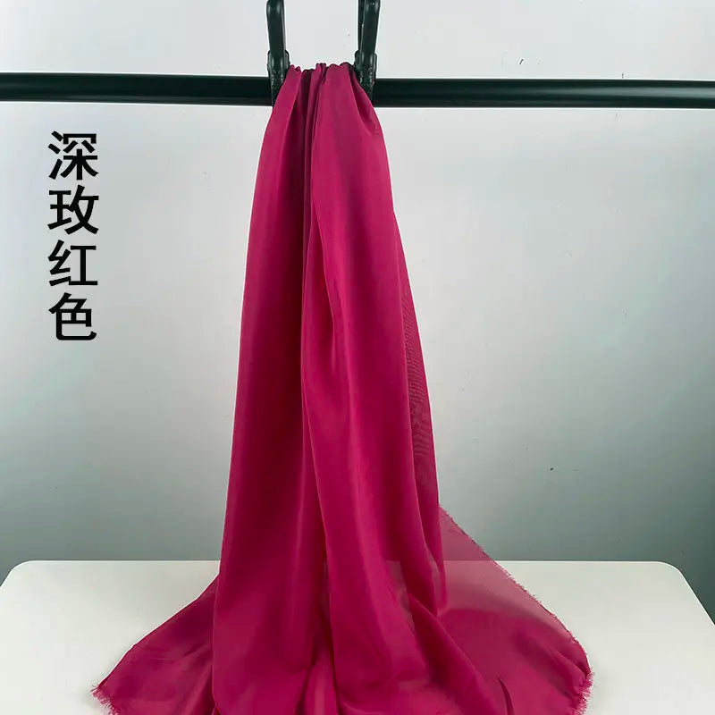 100D CHIFFON FABRIC BY THE METER - Soft Woven Sheer, 55 Colors - Make It Yours