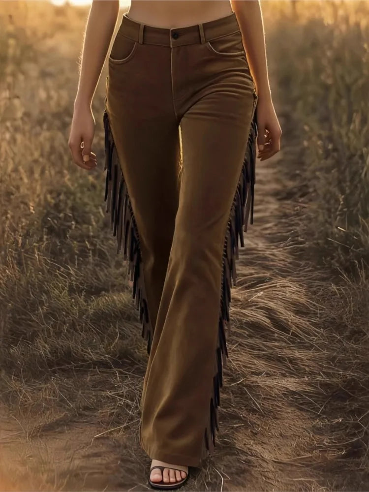 Vintage Tassel Flare Pants