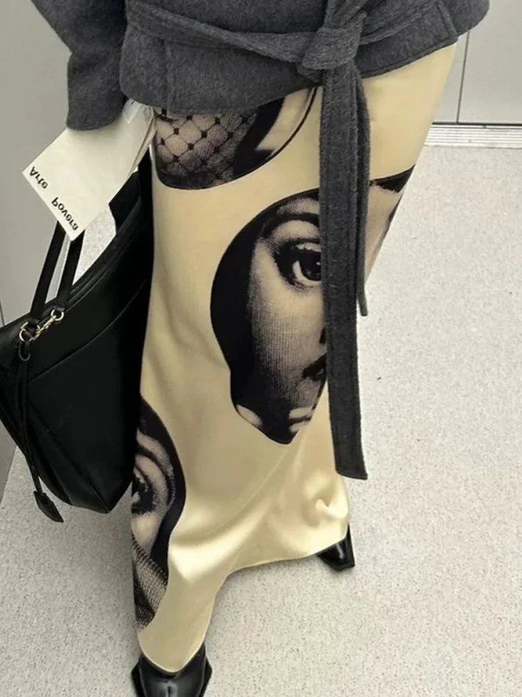 2025 Spring/Summer New Simulated Silk Half-Body Satin Casual Color Ding Bag Hip Women Bandage Skirts Casual Women H9E0