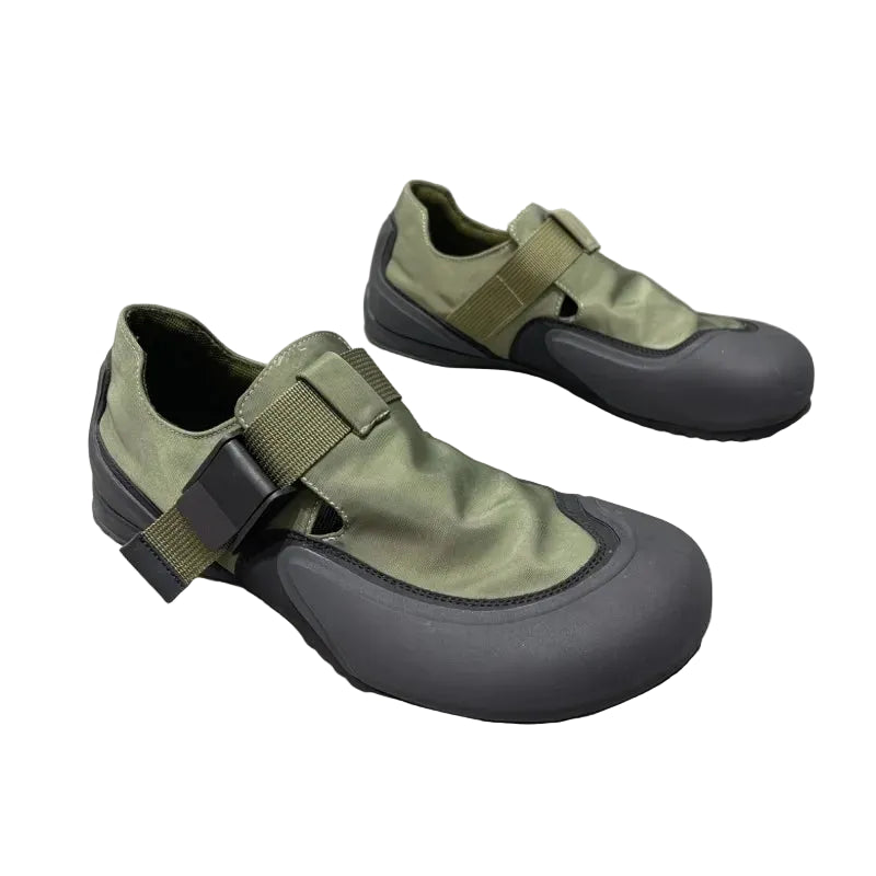 HOLLOW STRIDE - Men's Breathable Buckle Strap Slip-On Shoes - Height Increasing Casual Flats