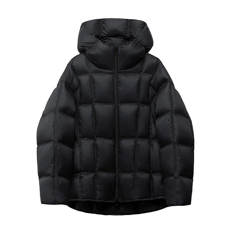 Light Oversized Hooded Down Jacket - 90% Duck Down