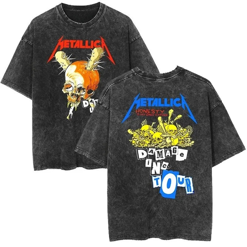 Metallica T-Shirt – Washed Vintage Rock Band Tee The Judas Kiss Unisex