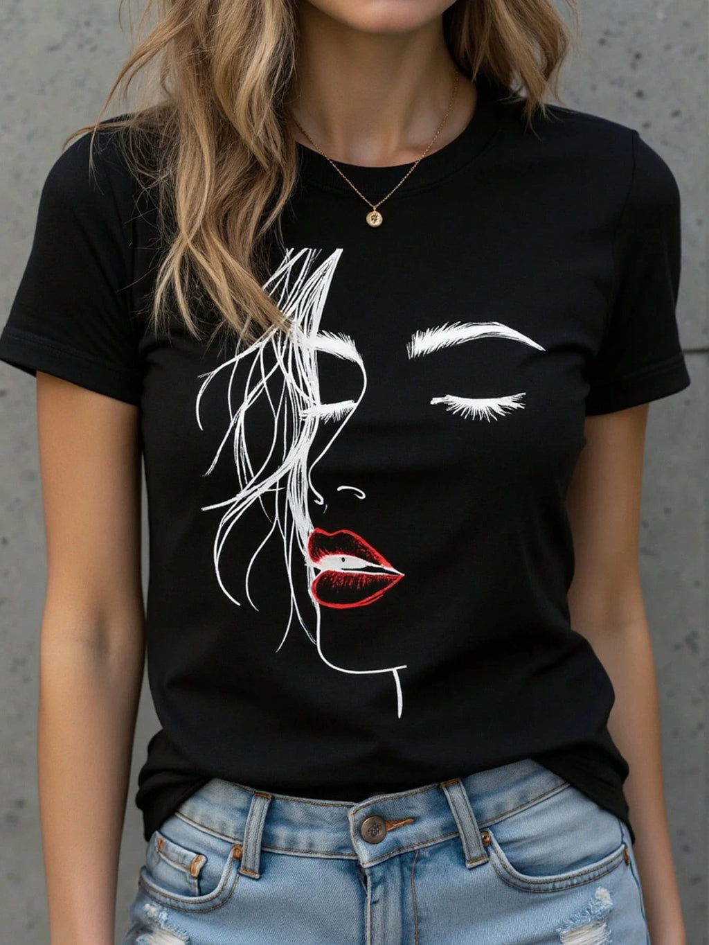 Abstract Face Gradient Color 3D Print T-Shirts Women's Casual Short Sleeve T Shirt O-Neck Tees Harajuku Y2K Tops Female Clothing