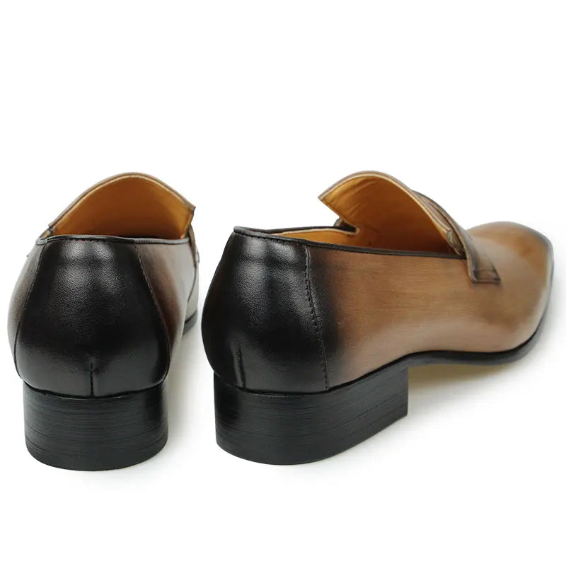 VELOUR STEP - Men's Luxury Cowhide Leather Loafers - Comfortable Formal & Daily Dress Shoes