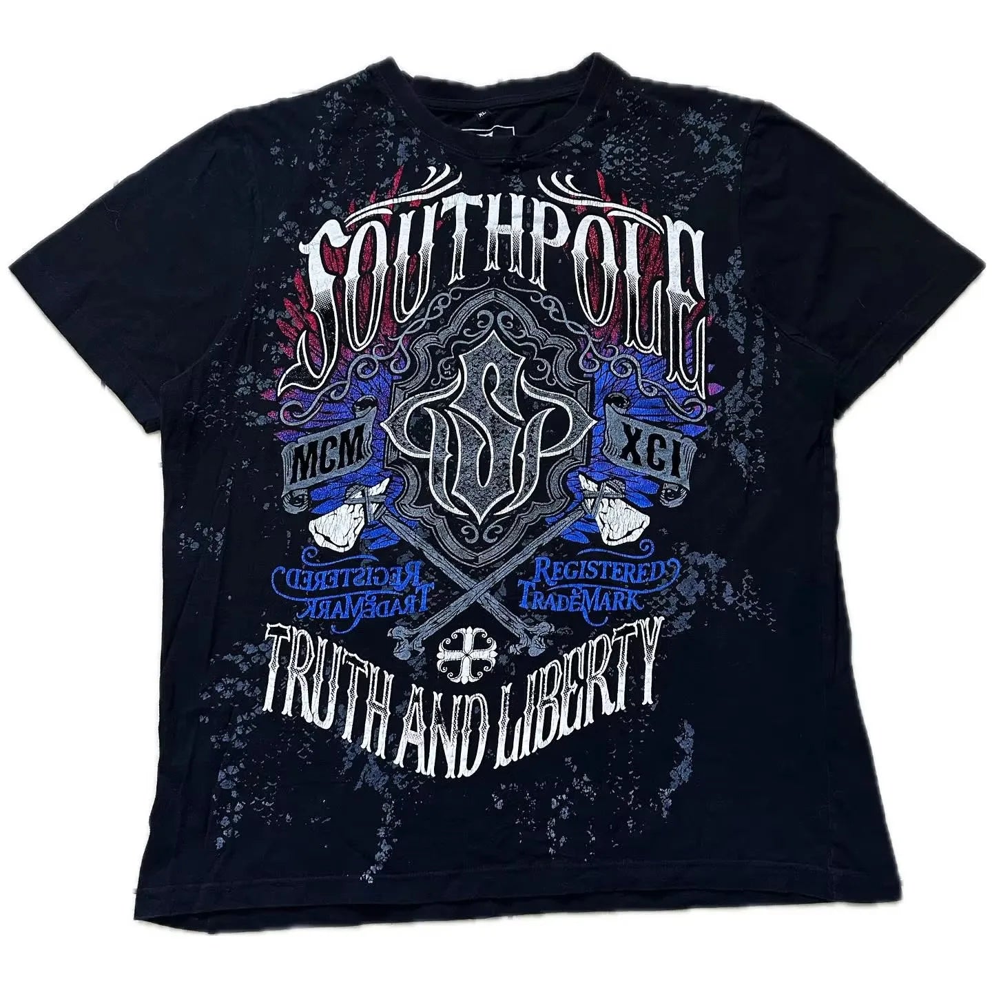 High Street Southpole Short Sleeve Women Y2K Graphic Print Oversized T Shirt Harajuku Gothic Round Neck Cotton Short Sleeve Tops