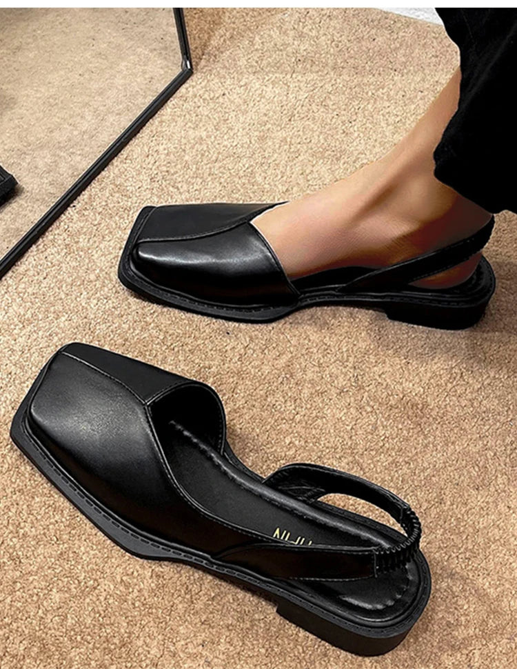 Women Sandals Elegant Women's Sandals Summer 2024 Low Heels Sandals Slip On Summer Shoes For Women Trend Heeled Sandalias Mujer
