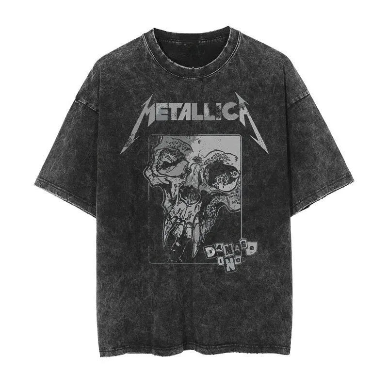 Metallica T-Shirt – Washed Vintage Rock Band Tee The Judas Kiss Unisex