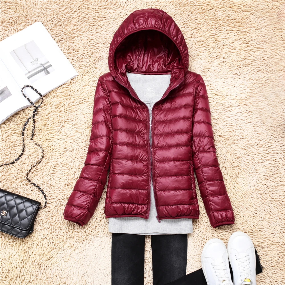 Ultra Light Hooded Puffer Jacket - 15 Colors Plus Size