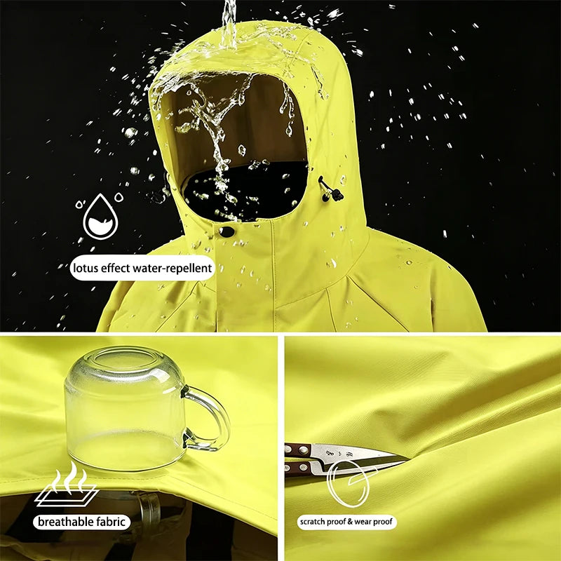 Men's 3-in-1 Jacket - Removable Fleece Liner - Waterproof & Windproof Outdoor Coat
